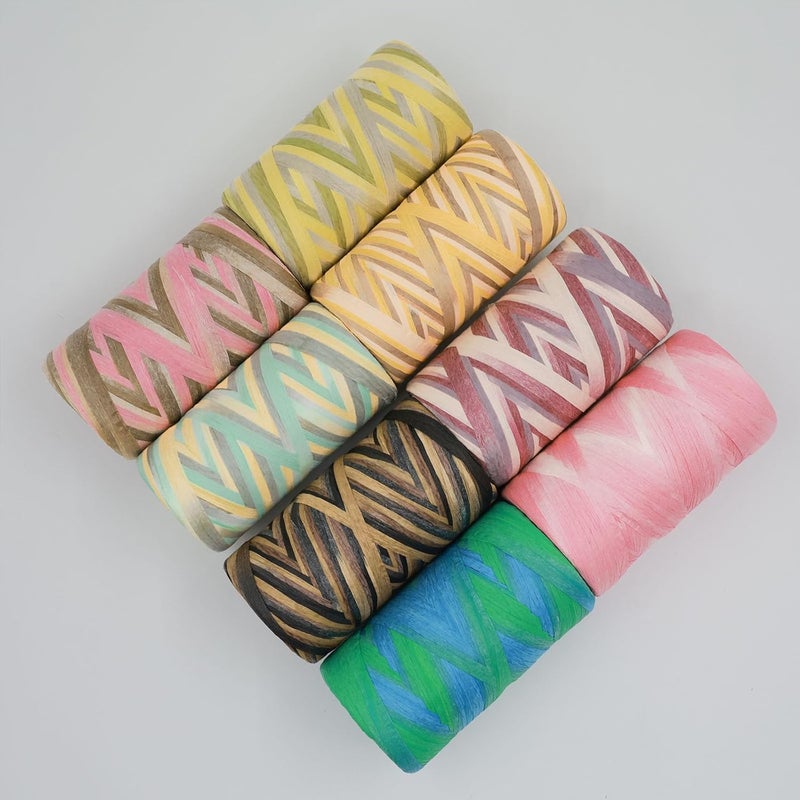 ALLWSLucky Colored 393 Feet Raffia Paper Ribbon, Colorful Packing Paper String Section Dyeing Raffia Ribbon for Gift Wrapping and DIY Decoration (Purple) - Image 4